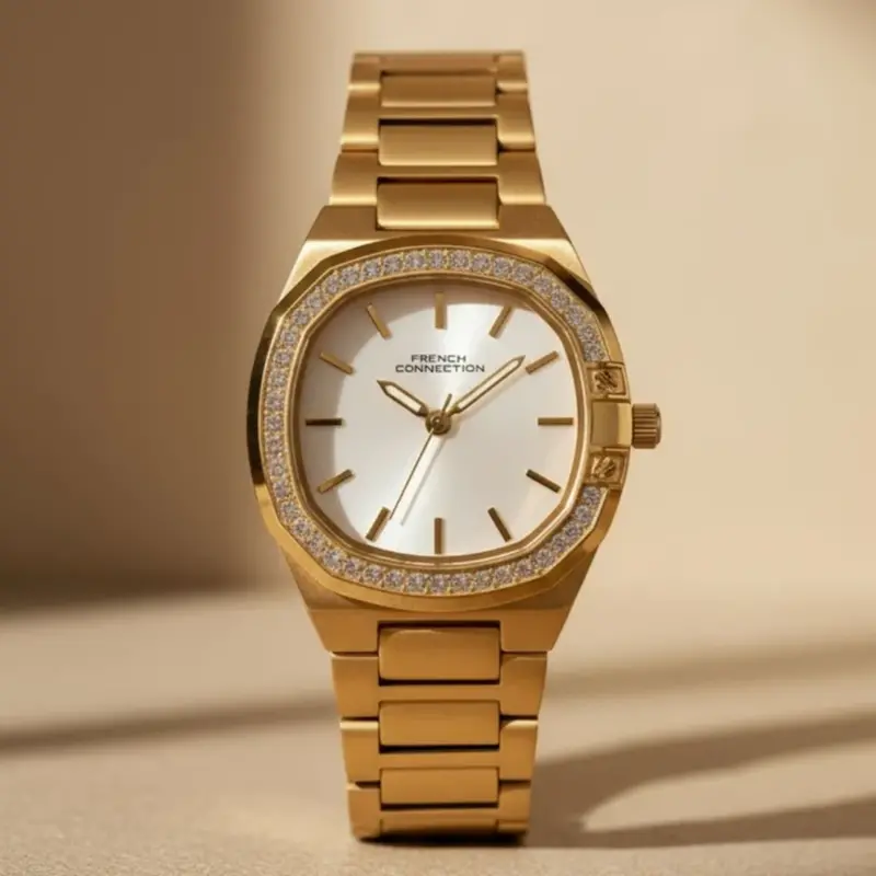 French Connection Gold Stainless Steel Strap Women's Watch Fch23gm 2