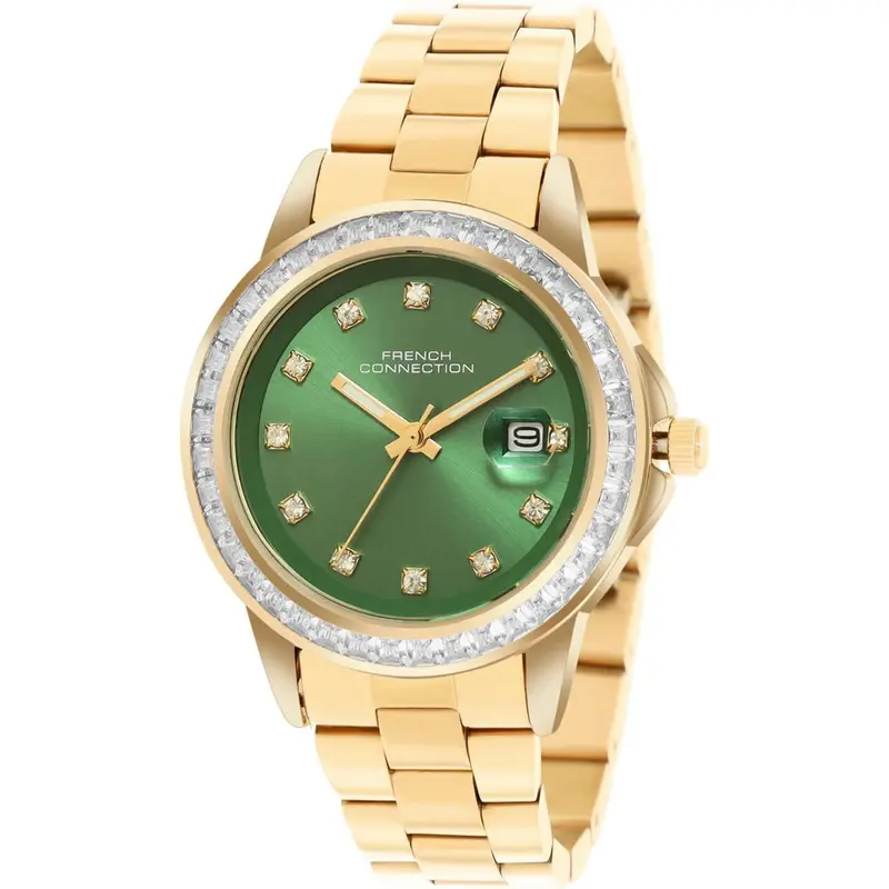 French Connection Green Dial Stainless Steel Strap Women's Watch Fch26ngm 1