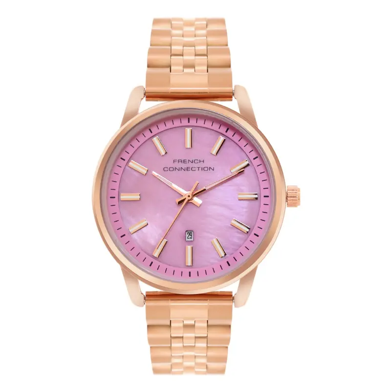 French Connection Purple Dial Stainless Steel Strap Women's Watch Fcb14rgm 1
