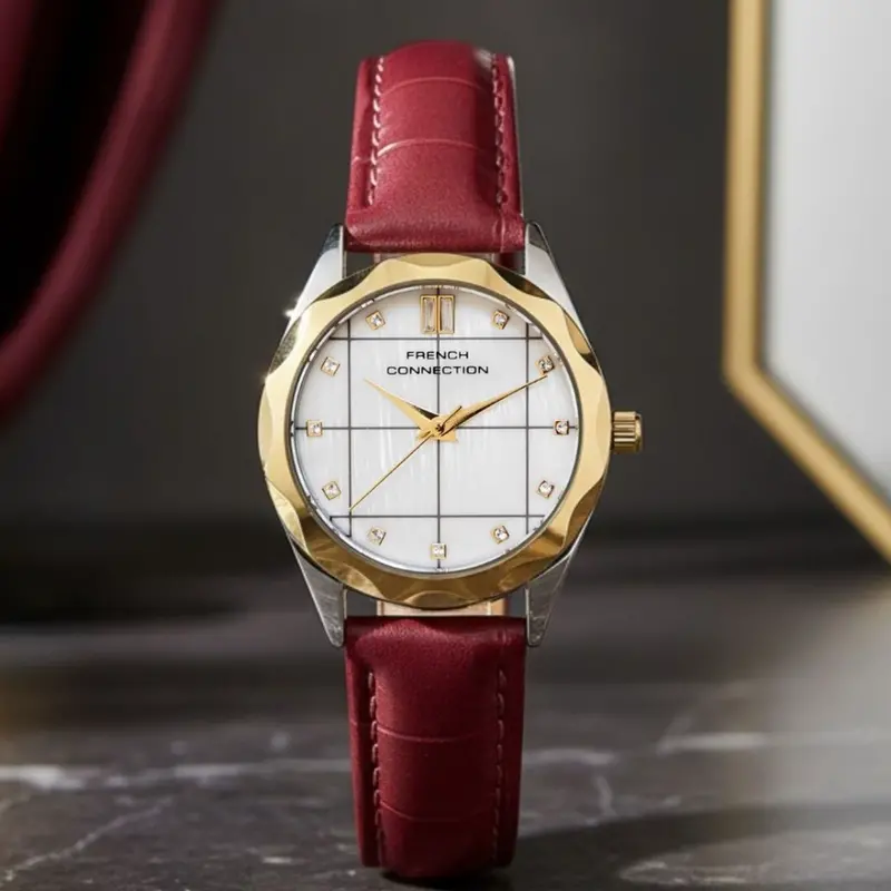 French Connection Red Leather Strap Women's Watch Fcb11rl 2