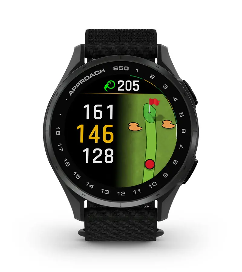 Garmin Approach S50 Gm-010-03010-40 Advanced Gps Black Comfortfit Nylon Band Smart Watch 1