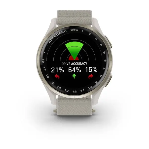Garmin Approach S50 Gm-010-03010-41 Advanced Gps Ivory Comfort Fit Nylon Band Smart Watch 1