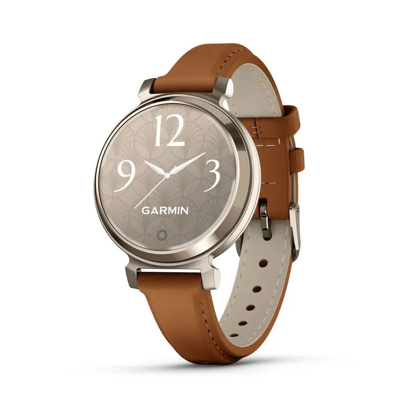 Garmin Lily 2 Cream Gold With Tan Leather Strap Women Smartwatch Gm-010-02839-60 2