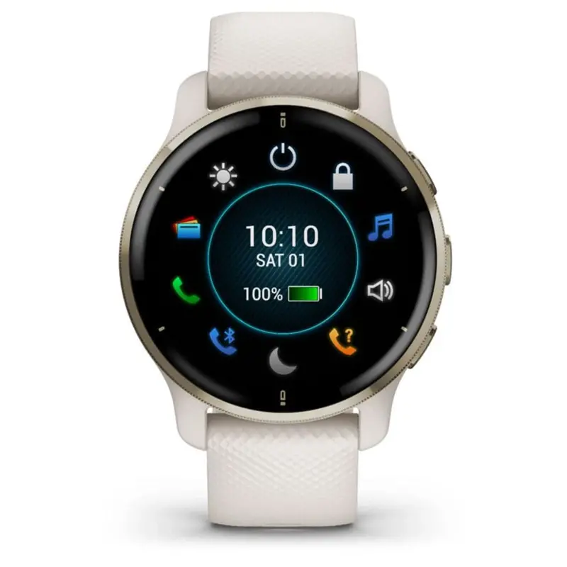 Garmin Venu 2 Plus Gm-010-02496-52 Ivory Cream Gold Bezel Smartwatch 1