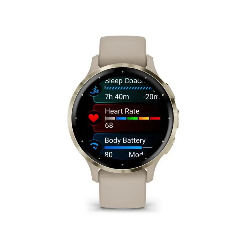 Garmin Venu 3S Cream Gold Stainless Steel Bezel With French Gray Case Gm-010-02785-52 1