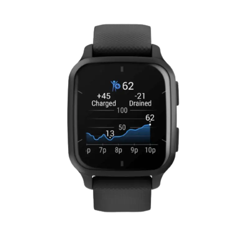 Garmin Venu Sq 2 Black Silicone Strap Unisex Watch Gm-010-02700-80 1