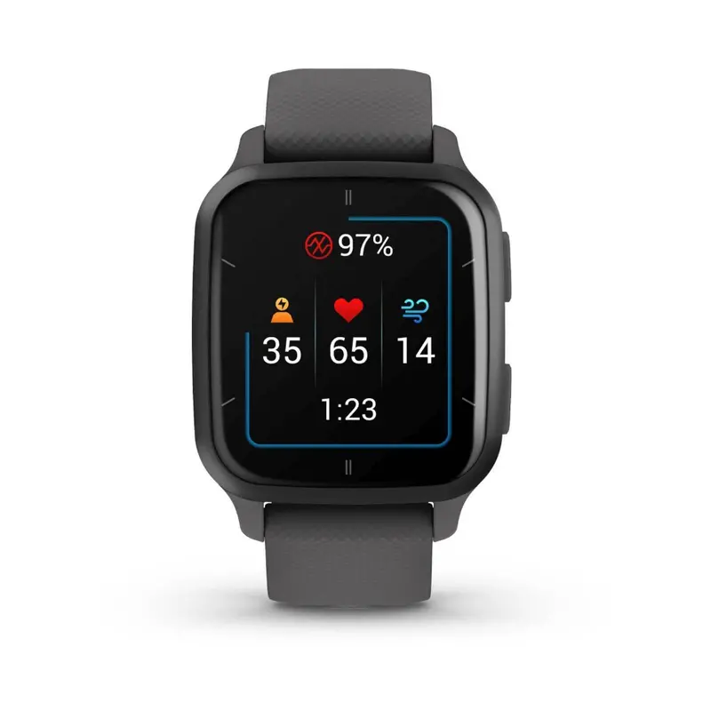 Garmin Venu Sq 2 Gray Silicone Strap Unisex Smartwatch Gm-010-02701-80 1