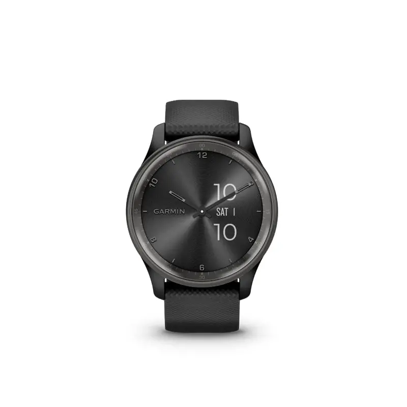 Garmin Vivomove Tren Black Silicone Strap Men Watch Gm-010-02665-80 1