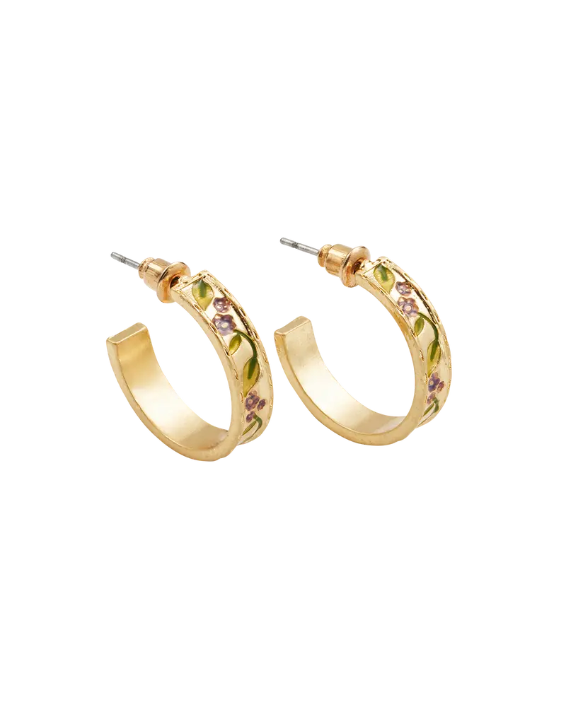 Gold Blackberry Bramble Hoop Earrings 1