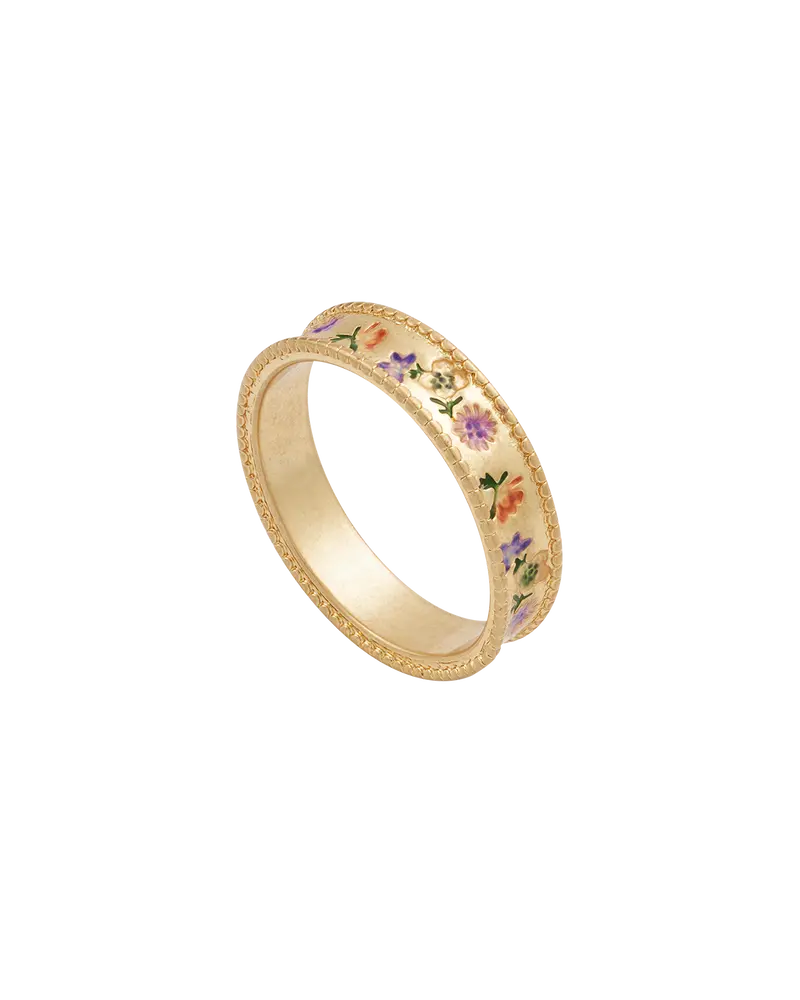Gold Folksy Floral Ring 1