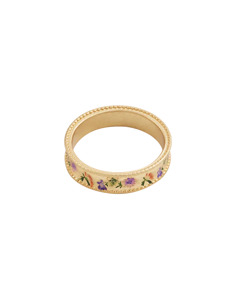 Gold Folksy Floral Ring 3