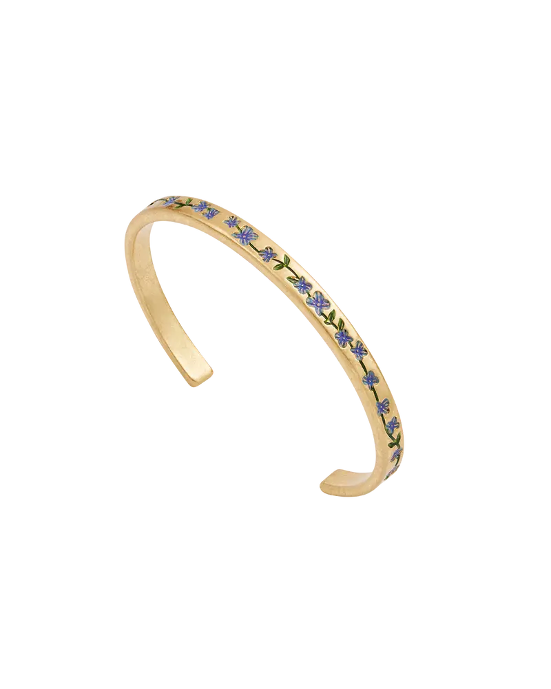 Gold Forget Me Not Bangle 1