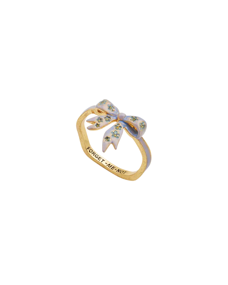 Gold Forget Me Not Bow Ring 1