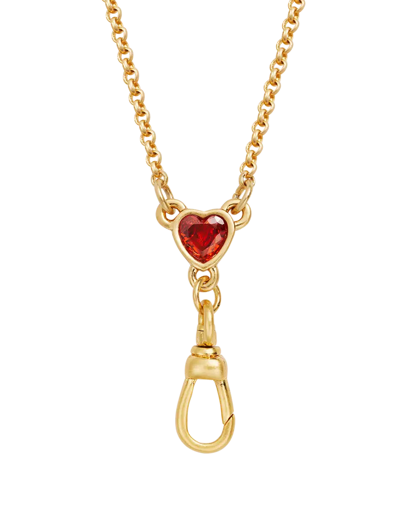Gold Love Heart Clasp Chain Necklace 1