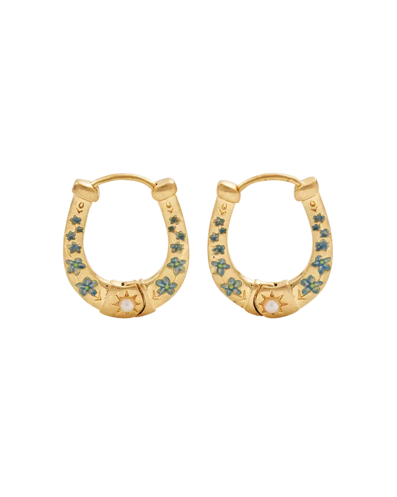 Gold Lucky In Love Hoop Earrings 1