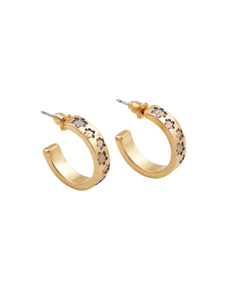 Gold Nightshade Hoop Earrings 1