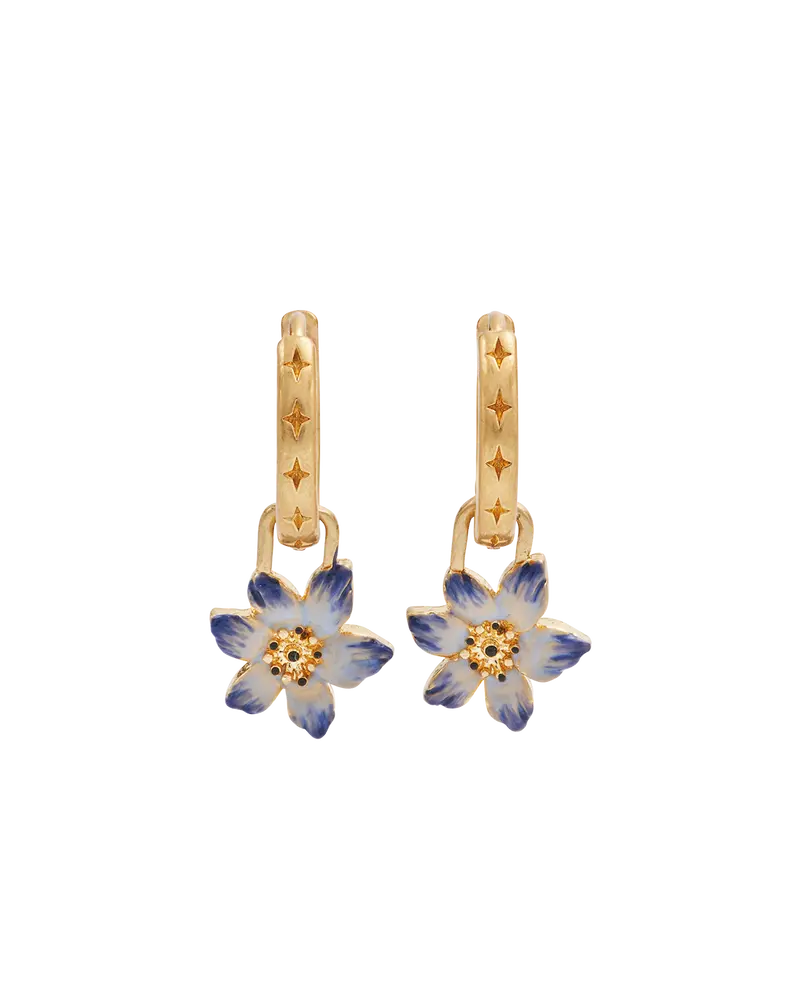 Gold Nightshade Huggie Earrings 1