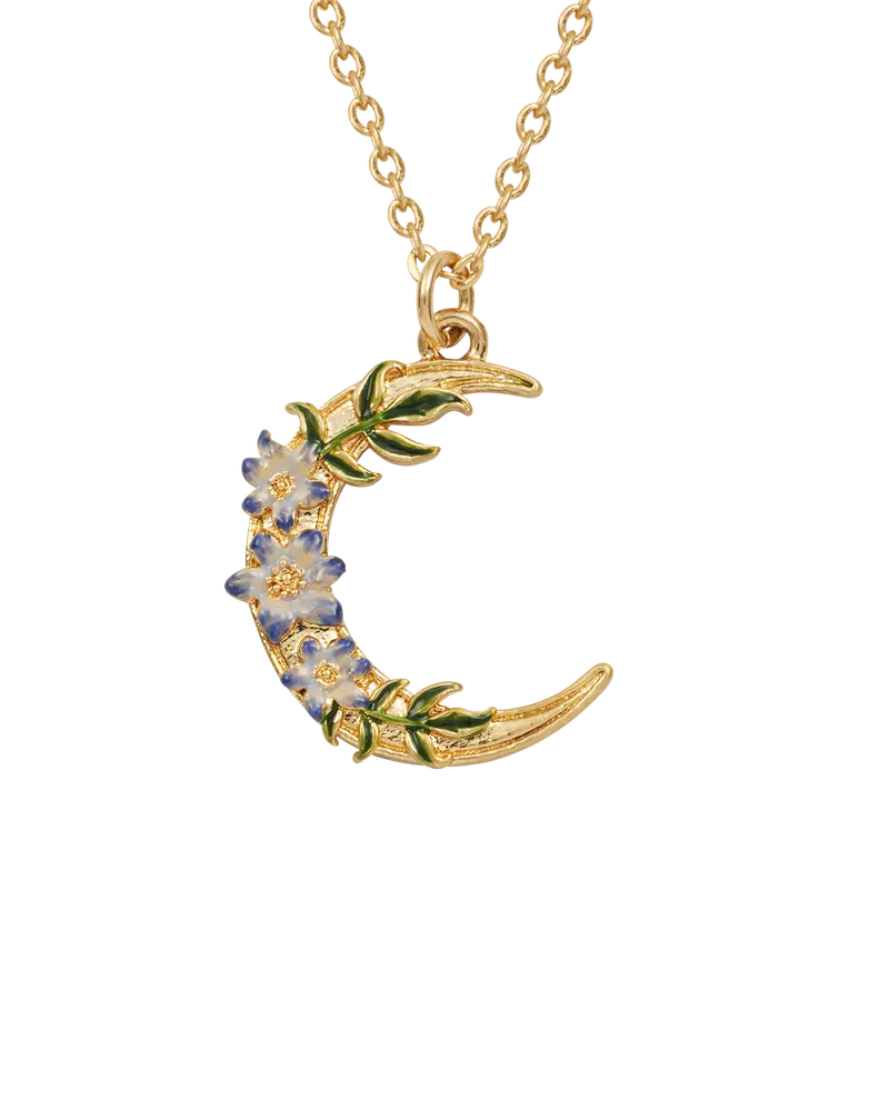 Gold Nightshade Moon Pendant Necklace 1