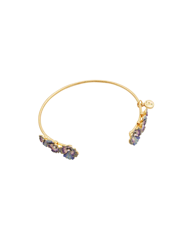Gold Pansy & Pearl Bangle 1
