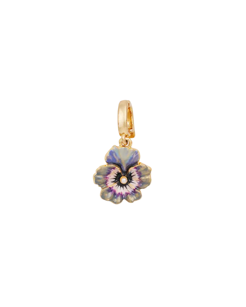 Gold Pansy & Pearl Charm 1