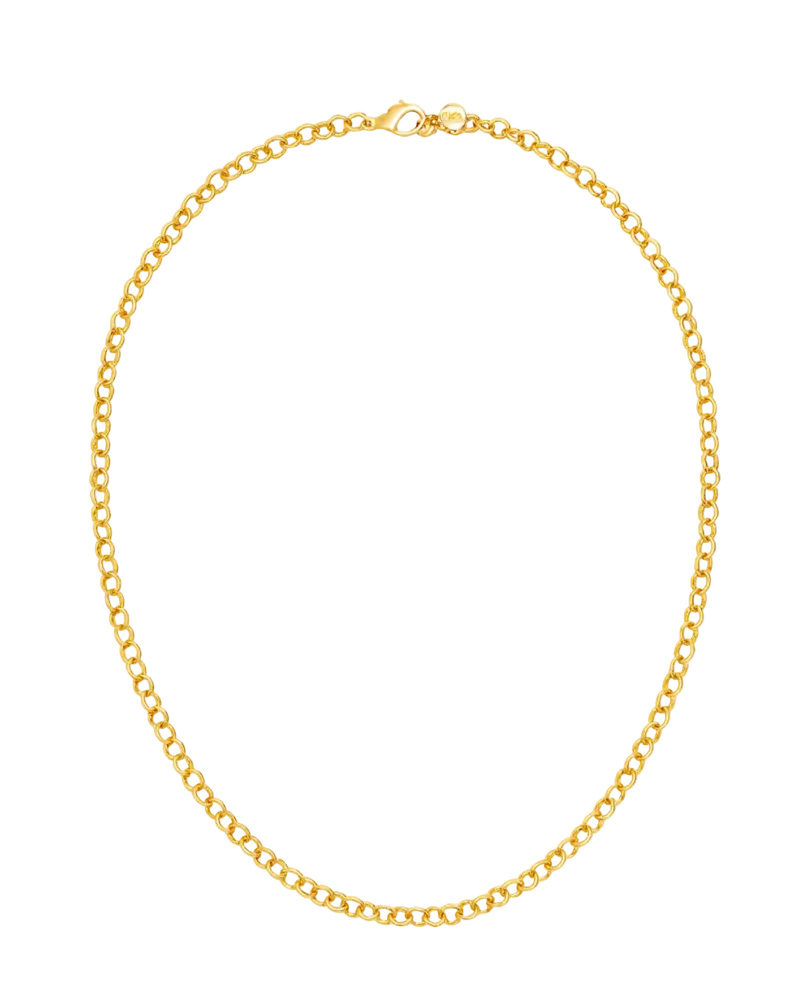 Gold Plain Chain Charm Necklace 1