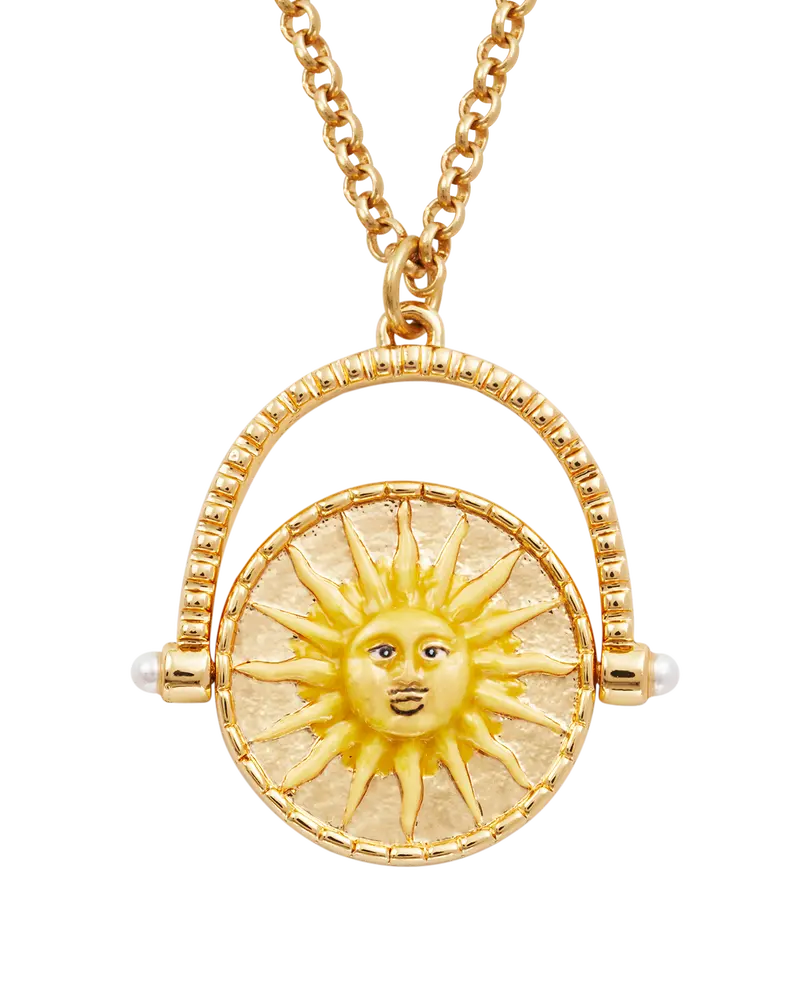 Gold Sun & Moon Spinner Necklace 1