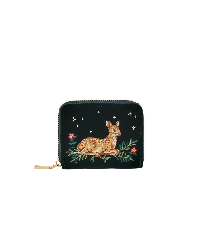 Green Fawn Embroidered Purse Small 1