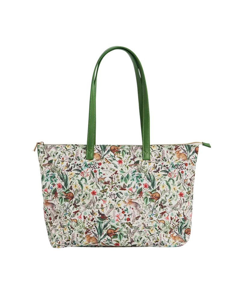Green Garden Floral Grab Tote 1