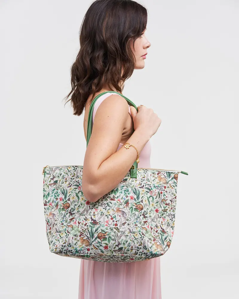 Green Garden Floral Grab Tote 2