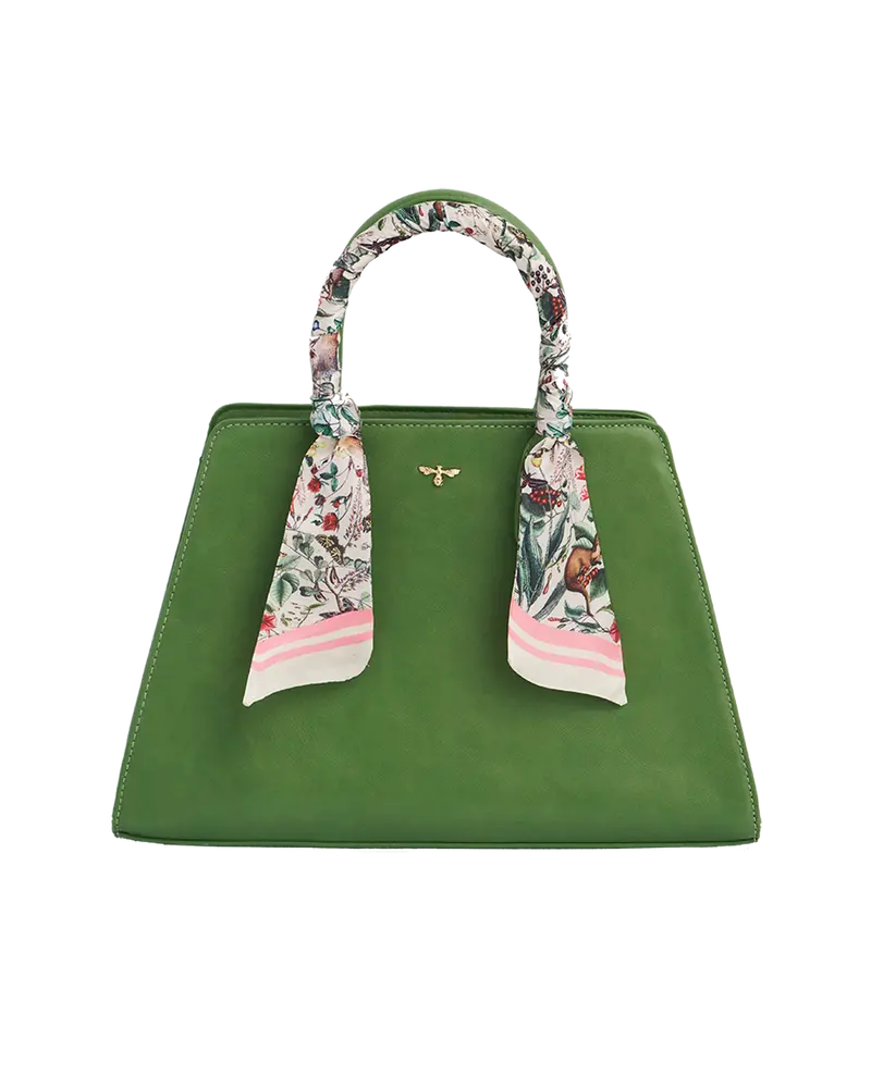 Green Garden Floral Structured Tote Bag Medium 1