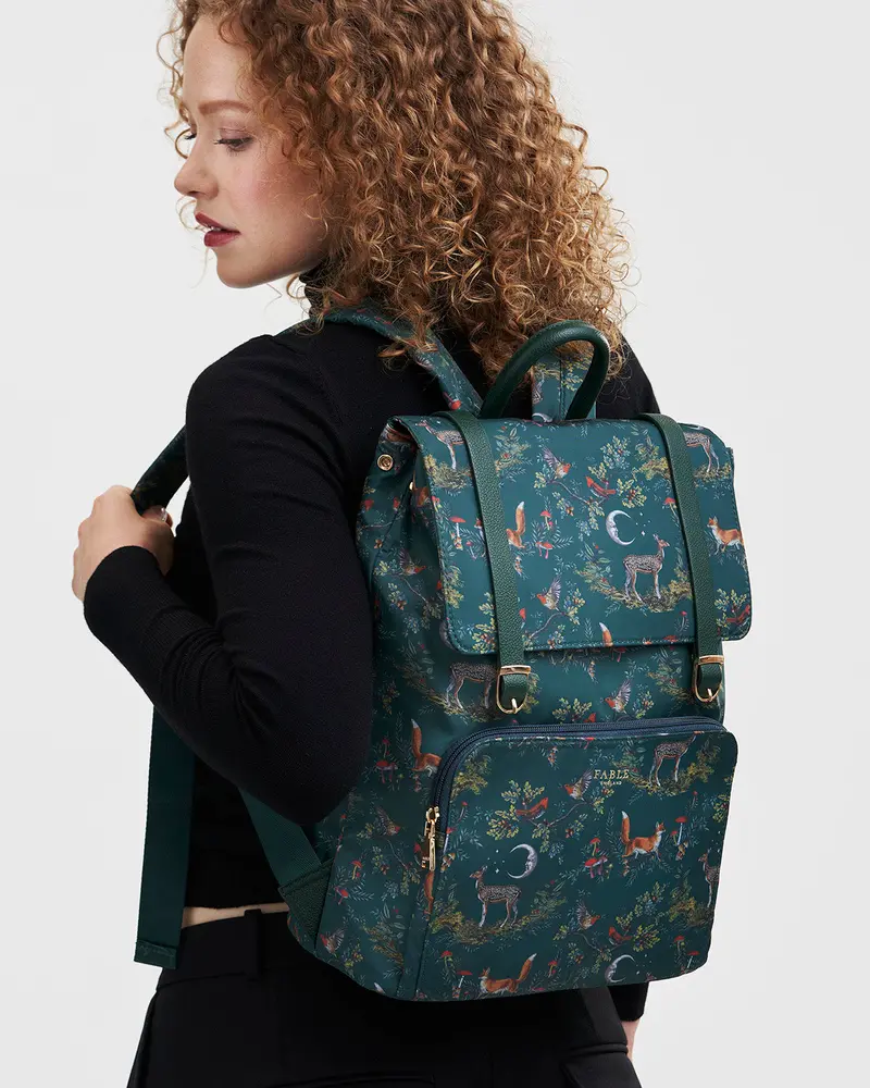 Green Into The Woods Buckle Backpack Medium 2