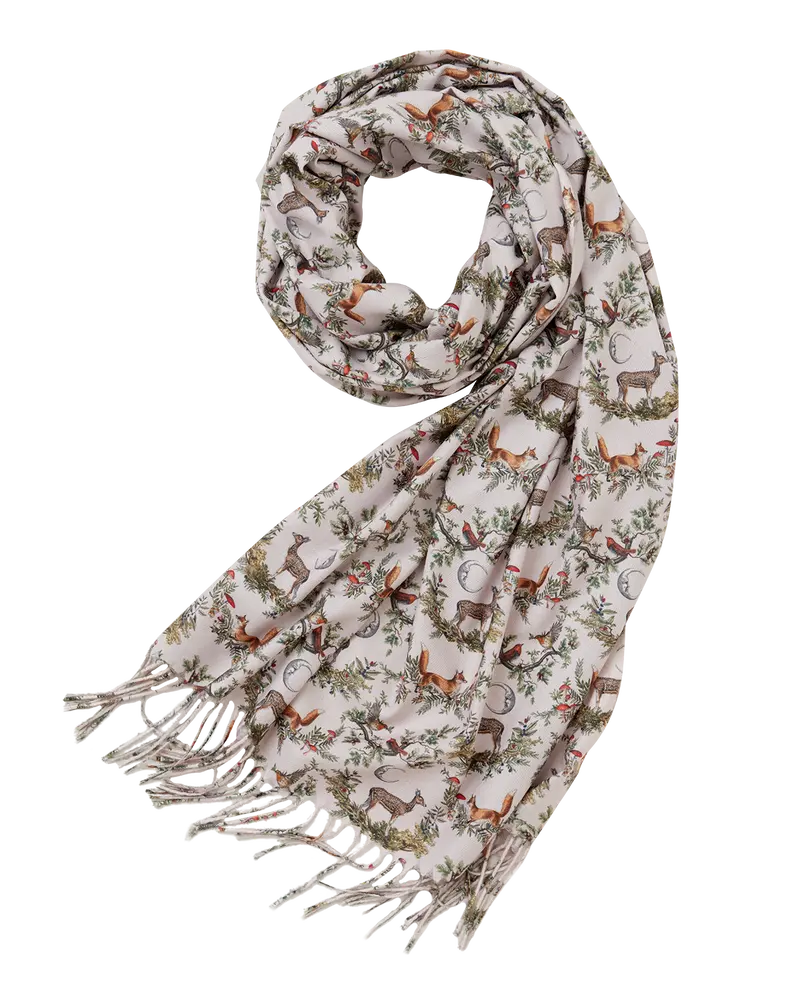 Grey A Night's Tale Woodland Tassel Scarf 1