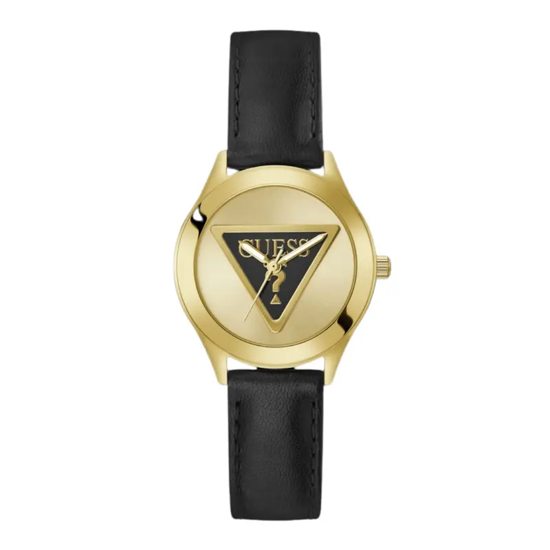Guess 40Th Iconic Logo Ladies Black Gold Tone Analog Watch Gw0744l2 1