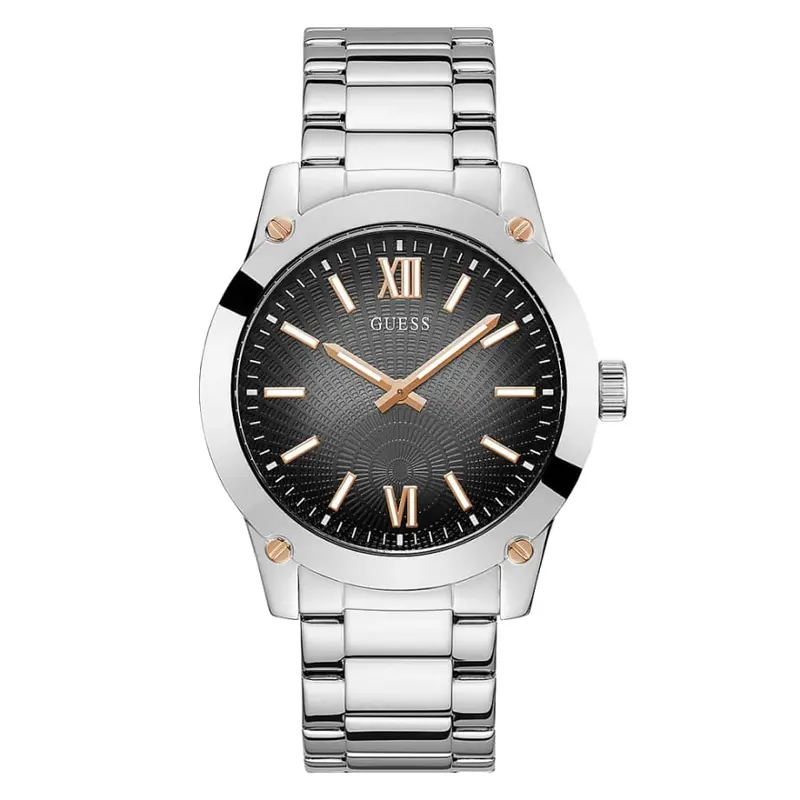 Guess Analog Black Dial Silver Stainless Steel Strap Men Watch Gw0574g1 1