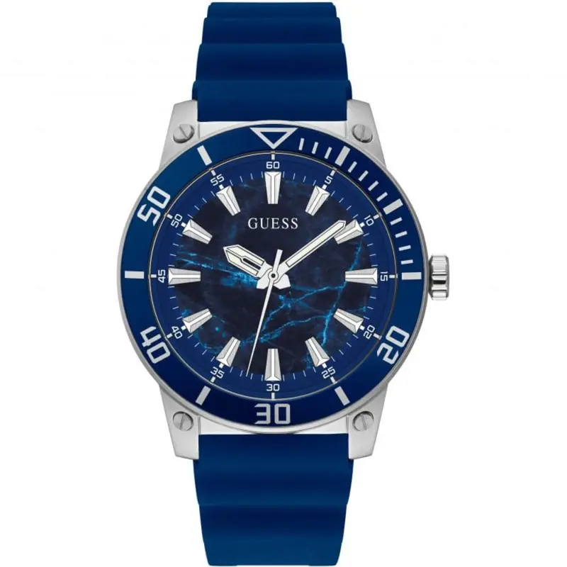 Guess Analog Blue Dial And Rubber Strap Men Watch Gw0420g1 1