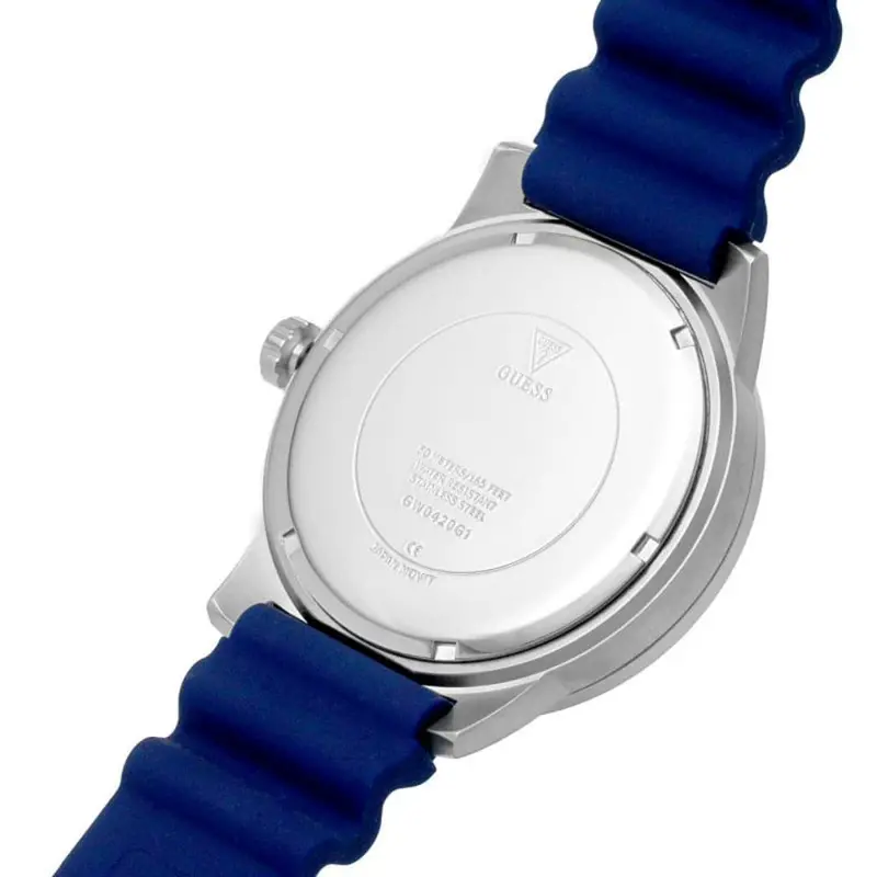 Guess Analog Blue Dial And Rubber Strap Men Watch Gw0420g1 2