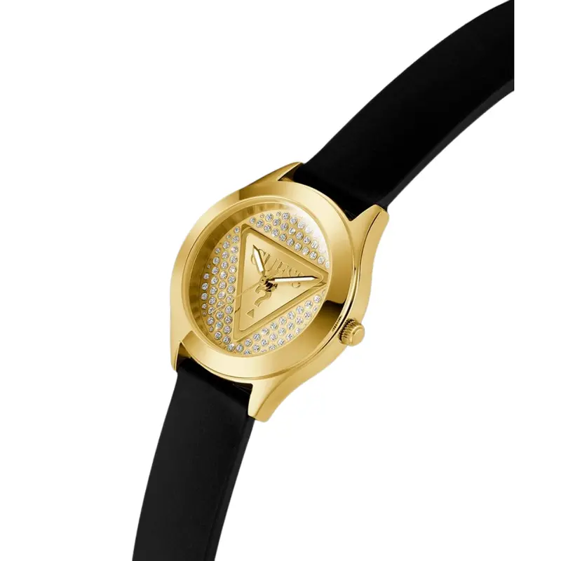 Guess Analog Gold Dial Black Strap Ladies Watch Gw0745l5 2