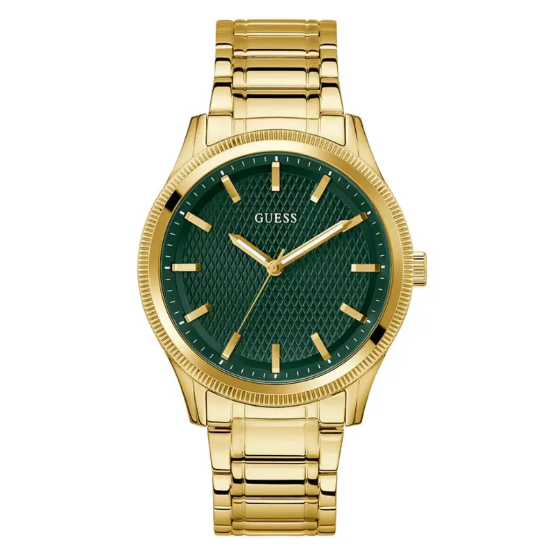 Guess Analog Green Dial Gold Stainless Steel Strap Men Watch Gw0626g2 1