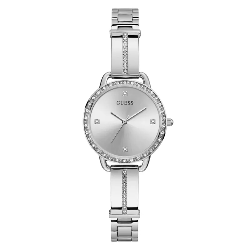 Guess Analog Silver Stainless Steel Strap Women's Watch Gw0022l1 1