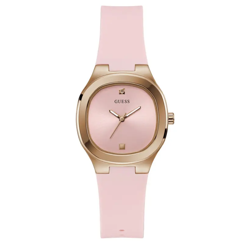 Guess Analogue Pink Silicone Strap Women's Watch Gw0658l2 1