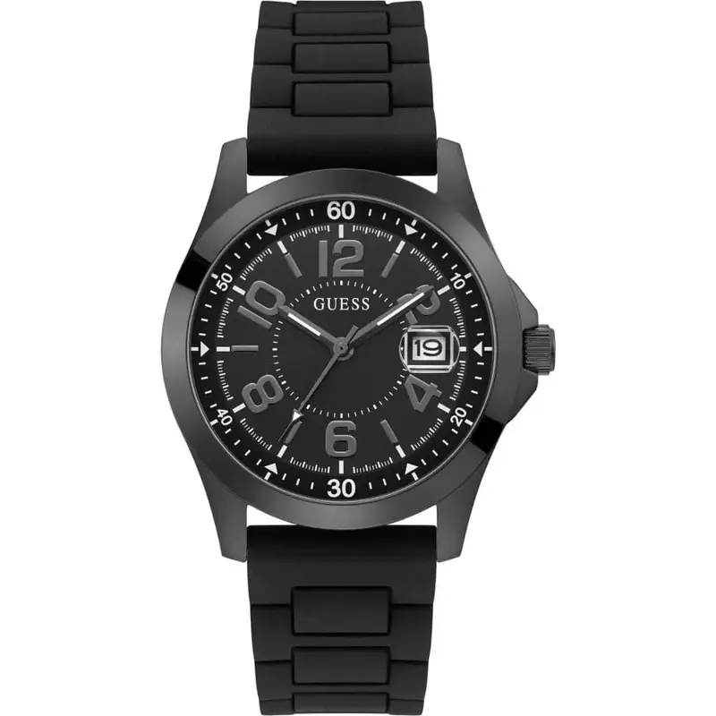 Guess Black Dial Black Rubber Strap Men Watch Gw0058g4 1