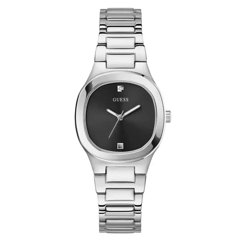 Guess Black Dial Silver Stainless Steel Strap Women Watch Gw0615l1 1