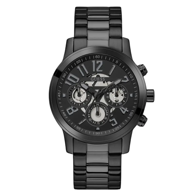 Guess Chrono-Look Black Steel Watch Gw0627g3 1