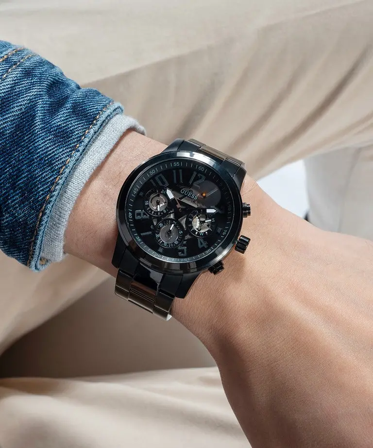 Guess Chrono-Look Black Steel Watch Gw0627g3 2