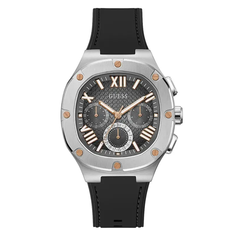 Guess Chronograph Black Silicone Strap Men Watch Gw0571g1 1