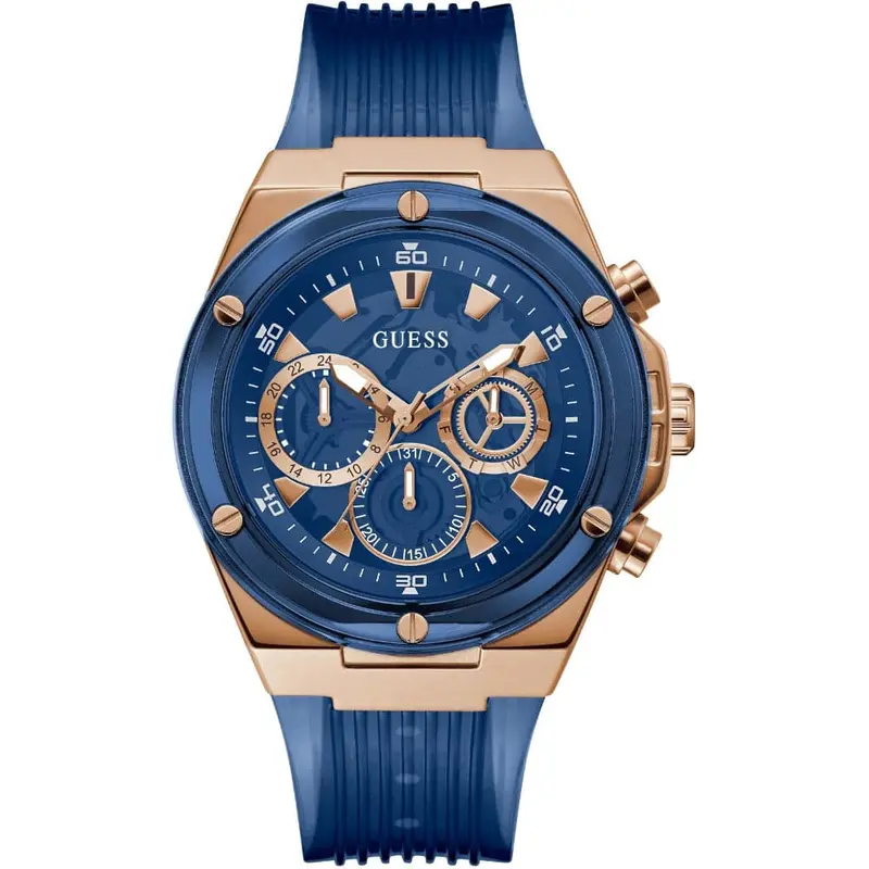 Guess Chronograph Blue Dial & Silicone Strap Men Watch Gw0425g3 1