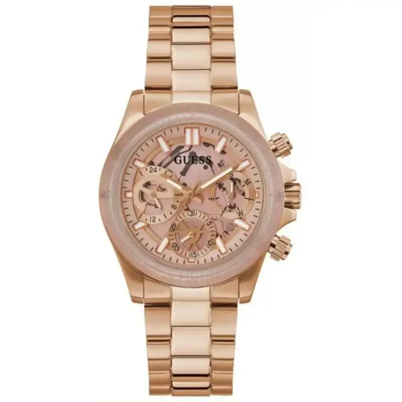 Guess Chronograph Rose Gold Stainless Steel Women Watch Gw0557l2 1