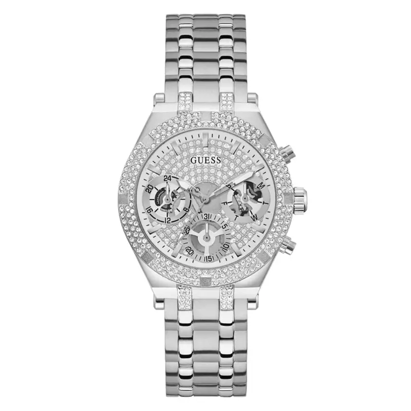 Guess Chronograph Silver Dial & Stainless Steel Strap Women Watch Gw0440l1 1