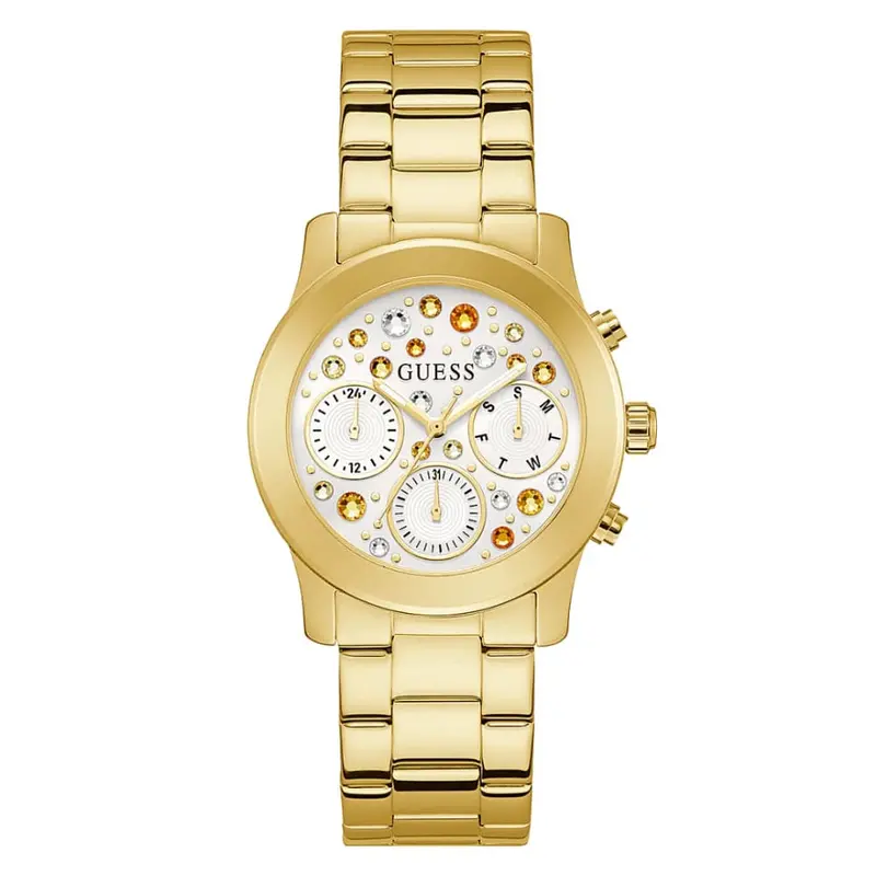 Guess Chronograph White Dial Gold Stainless Steel Strap Women Watch Gw0559l2 1