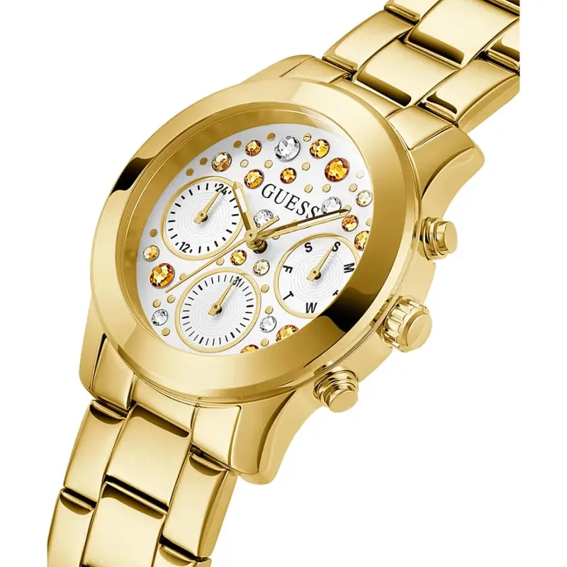Guess Chronograph White Dial Gold Stainless Steel Strap Women Watch Gw0559l2 2